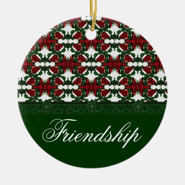 Weihnachts-Geschenk-Muster Keramikornament (Vorne)