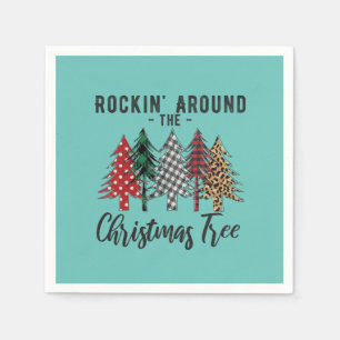 Weihnachts-Geschenk Rockin rund um den Weihnachtsb Serviette