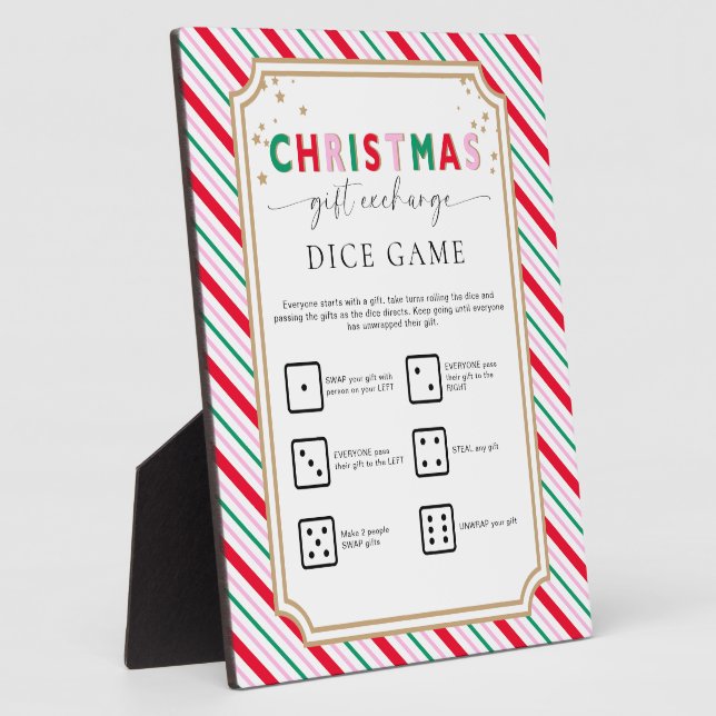 Weihnachts-Geschenk tauschen Würfel Spielzeichen Fotoplatte (Seite)