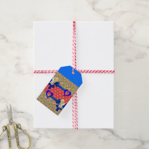 Weihnachts-Geschenkanhänger Engel Blaue Herzen Geschenkanhänger