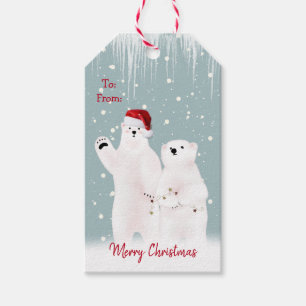Weihnachts-Geschenkanhänger für Paare mit Eisbären Geschenkanhänger