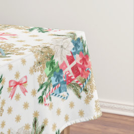 Weihnachts-Geschenkboxen Gold Schneeflocken Tischdecke