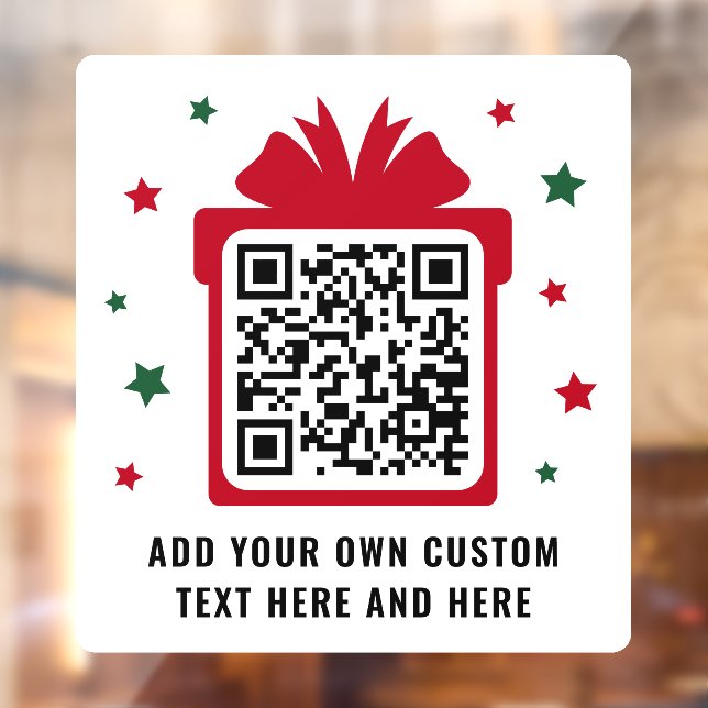 Weihnachts-Geschenkboxen mit Sternen QR-Code rot w Fensteraufkleber (Blatt 2)