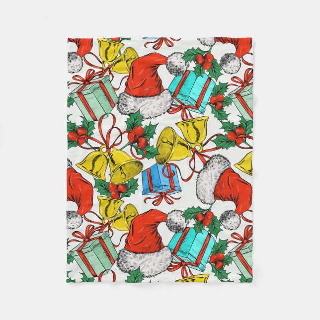 Weihnachts-Geschenke Rote Weihnachtsmannmützen Fei Fleecedecke (Vorderseite)