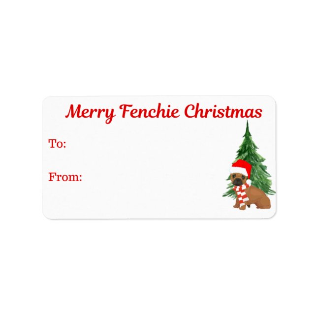 Weihnachts-Geschenketiketten für den französischen Adressaufkleber (Vorne)
