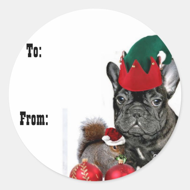 Weihnachts-Geschenksticker Runder Aufkleber (Vorderseite)