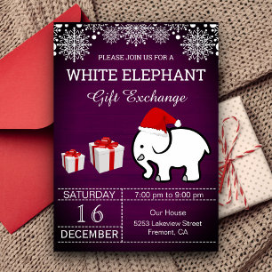 Weihnachts-Geschenktausch 'White Elephant' Einladung