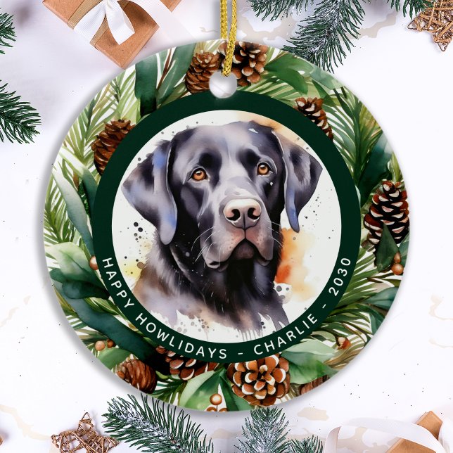 Weihnachts-Gesichtsmaske Santa Dog 2020 Quarantäne Keramik Ornament (Von Creator hochgeladen)