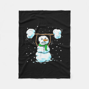 Weihnachts-Gewichtheber-Schneemann-Shirt Lustiger Fleecedecke