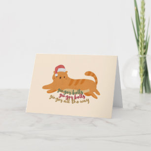 Weihnachts-Ginger-Katze Wortspiel: Ginger All the  Karte