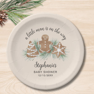 Weihnachts-Gingerbread-Boy-Baby-Party Pappteller