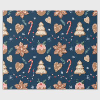 Weihnachts-Gingerbread-Cookie-Marine-Nahtloses Mus Geschenkpapier