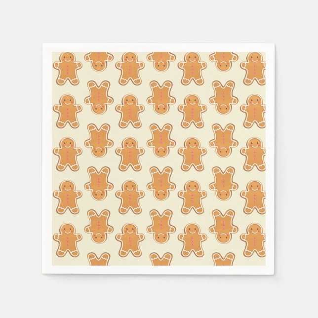 Weihnachts-Gingerbread-Cookie-Party-Servietten Serviette (Vorderseite)