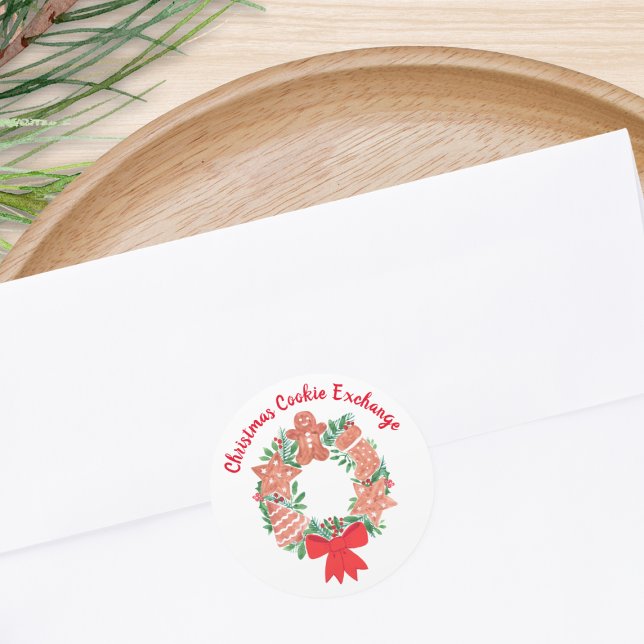 Weihnachts-Gingerbread-Cookie-Tausch  Runder Aufkleber (Von Creator hochgeladen)