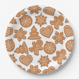 Weihnachts-Gingerbread-Cookies Pappteller