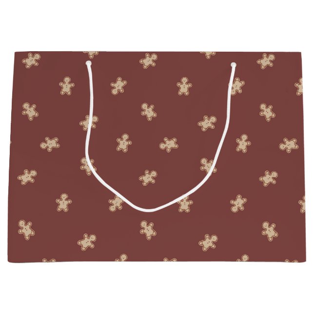 Weihnachts-Gingerbread-Junge Große Geschenktüte (Vorderseite)