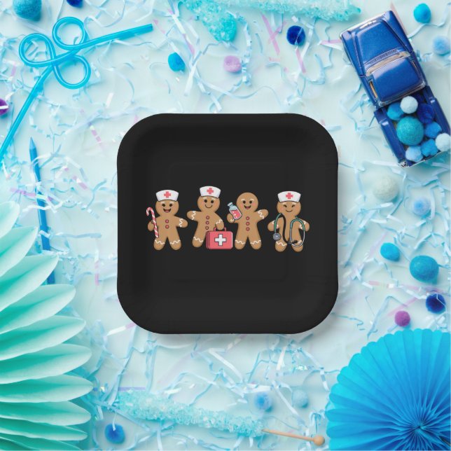 Weihnachts Gingerbread Krankenwagen Team Crew Gesc Pappteller (Party)