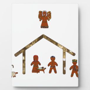 weihnachts-gingerbread-krippe fotoplatte
