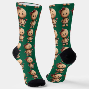 Weihnachts-Gingerbread-Mädchen Socken
