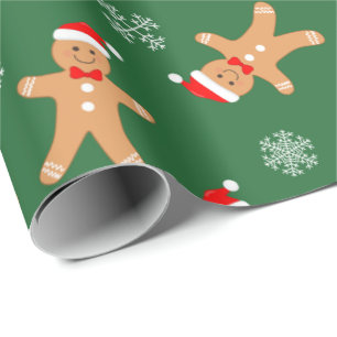 Weihnachts-Gingerbread Männer Schneeflocken Weihna Geschenkpapier