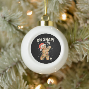 Weihnachts-Gingerbread Oh Snap Cookie Golf Golfer Keramik Kugel-Ornament