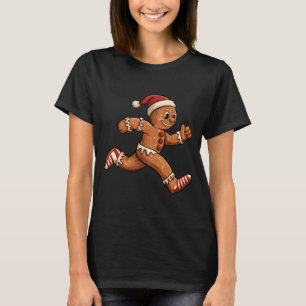 Weihnachts-Gingerbread-Running-Lustige-Läufer-Pyja T-Shirt