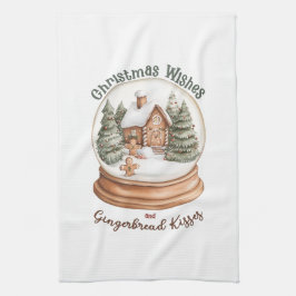 Weihnachts-Gingerbrot Holiday Snow Globe Geschirrtuch