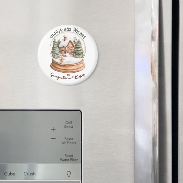 Weihnachts-Gingerbrot Holiday Snow Globe Magnet (In Situ (Kühlschrank))