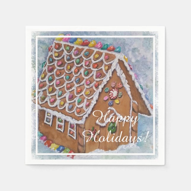 Weihnachts-Gingerbrot-Party Serviette (Vorderseite)