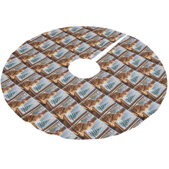 Weihnachts-Gingermaus Polyester Weihnachtsbaumdecke (Schrägansicht)