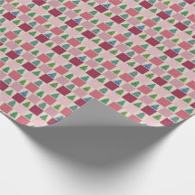 Weihnachts Gingham Wrapping Paper mit Holiday Tree