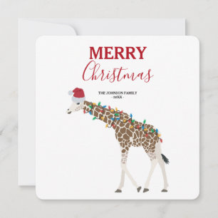 Weihnachts-Giraffe Funny Animal mit Weihnachtsmann