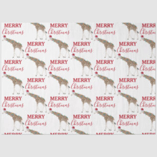Weihnachts-Giraffe Funny Animal mit Weihnachtsmann Seidenpapier