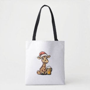 Weihnachts-Giraffe mit Bier _ Weihnachten Funny Pa Tasche