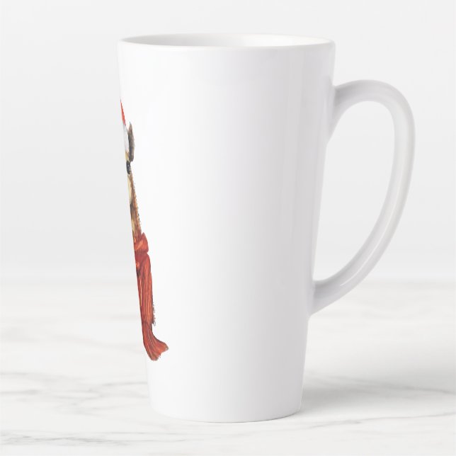 Weihnachts Giraffe Watercolor Winter Milchtasse (Rechts)