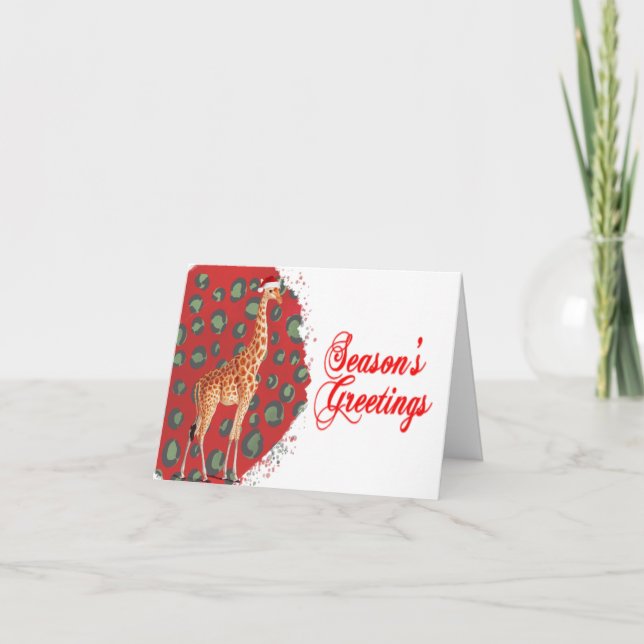 Weihnachts-Giraffenkarte Feiertagskarte (Vorderseite)