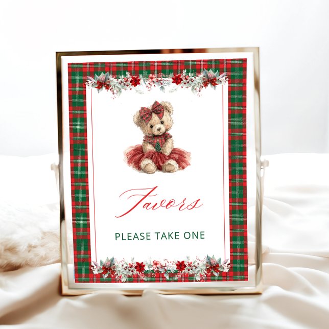 Weihnachts-Girl-Bear-Baby-Duschfavoriten Poster (Von Creator hochgeladen)