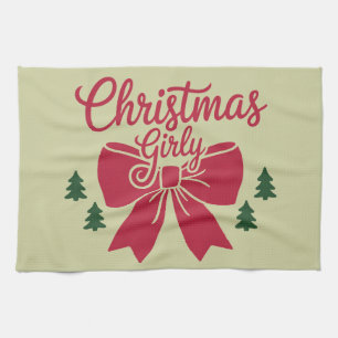 Weihnachts-Girly-Bäume-Ästhetik Geschirrtuch