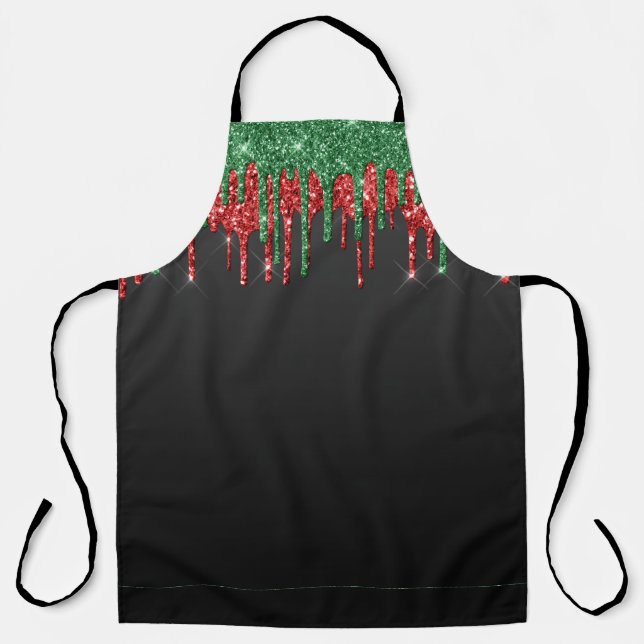 Weihnachts-Glam-Glitzer trinken Schürze (Vorderseite)