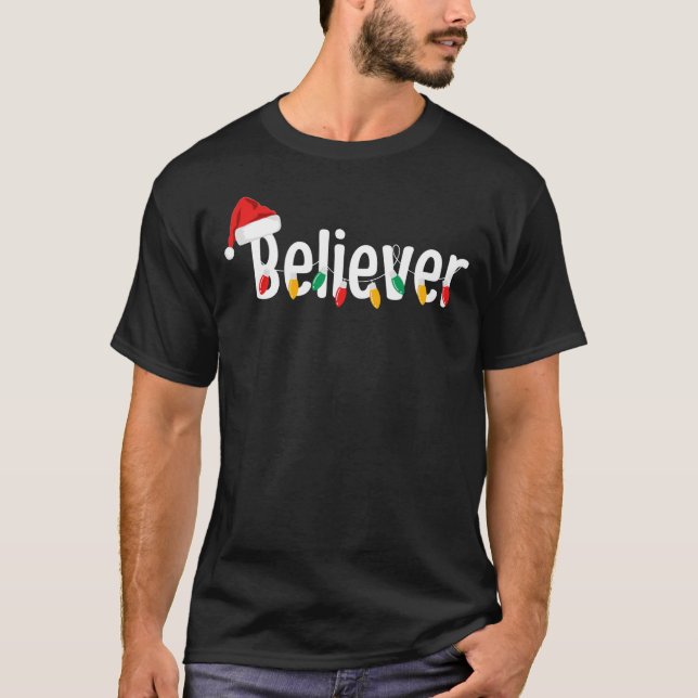 Weihnachts-Glaube | Santa Claus Xmas Lights T-Shirt (Vorderseite)