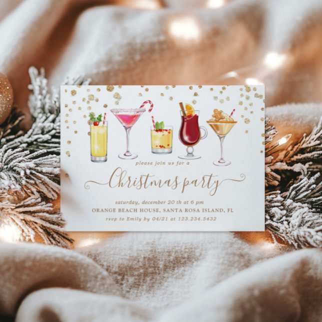 Weihnachts Glitzer Cocktail Party Einladung (Von Creator hochgeladen)