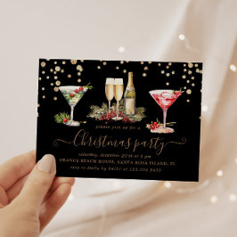 Weihnachts Glitzer Cocktail Party Einladung