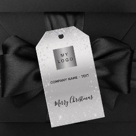 Weihnachts-Glitzer-Firmenlogo Geschenkanhänger