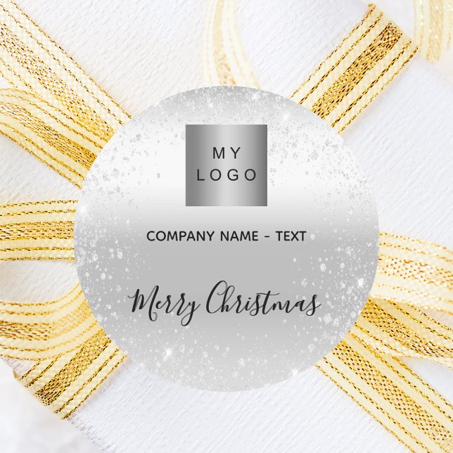 Weihnachts-Glitzer-Glitzern-Firmenlogo Runder Aufkleber (Von Creator hochgeladen)