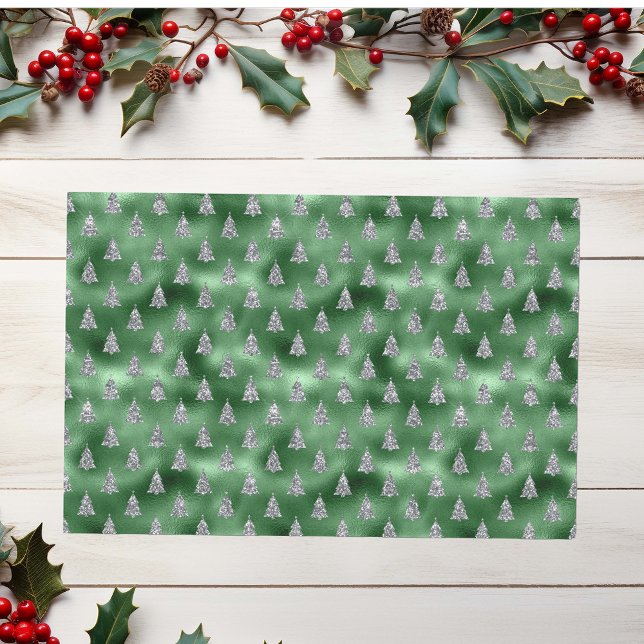 Weihnachts-Glitzer LookGreen Sparkle Trees Seidenpapier (Von Creator hochgeladen)