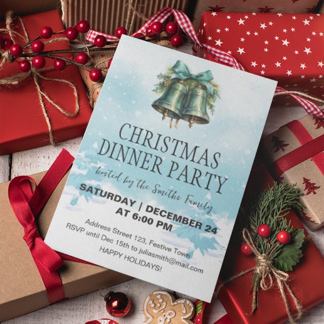 Weihnachts-Glocken Winter Hintergrund Einladung (Von Creator hochgeladen)