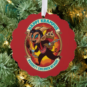 Weihnachts-glücklich Krampus Naughty Children Vors Ornament Karte