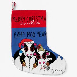 Weihnachts-glückliches Moo-Jahr-Strumpf Kleiner Weihnachtsstrumpf