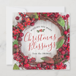 Weihnachts-Glückskarte mit Holly Wreath Karte
