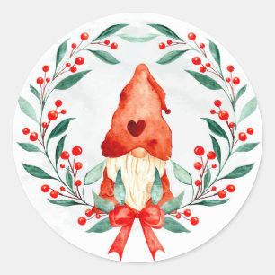Weihnachts-Gnom-Aufkleber Runder Aufkleber